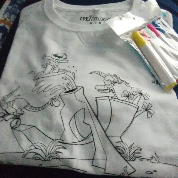 Other - Dino T-Shirt, Color Your Own